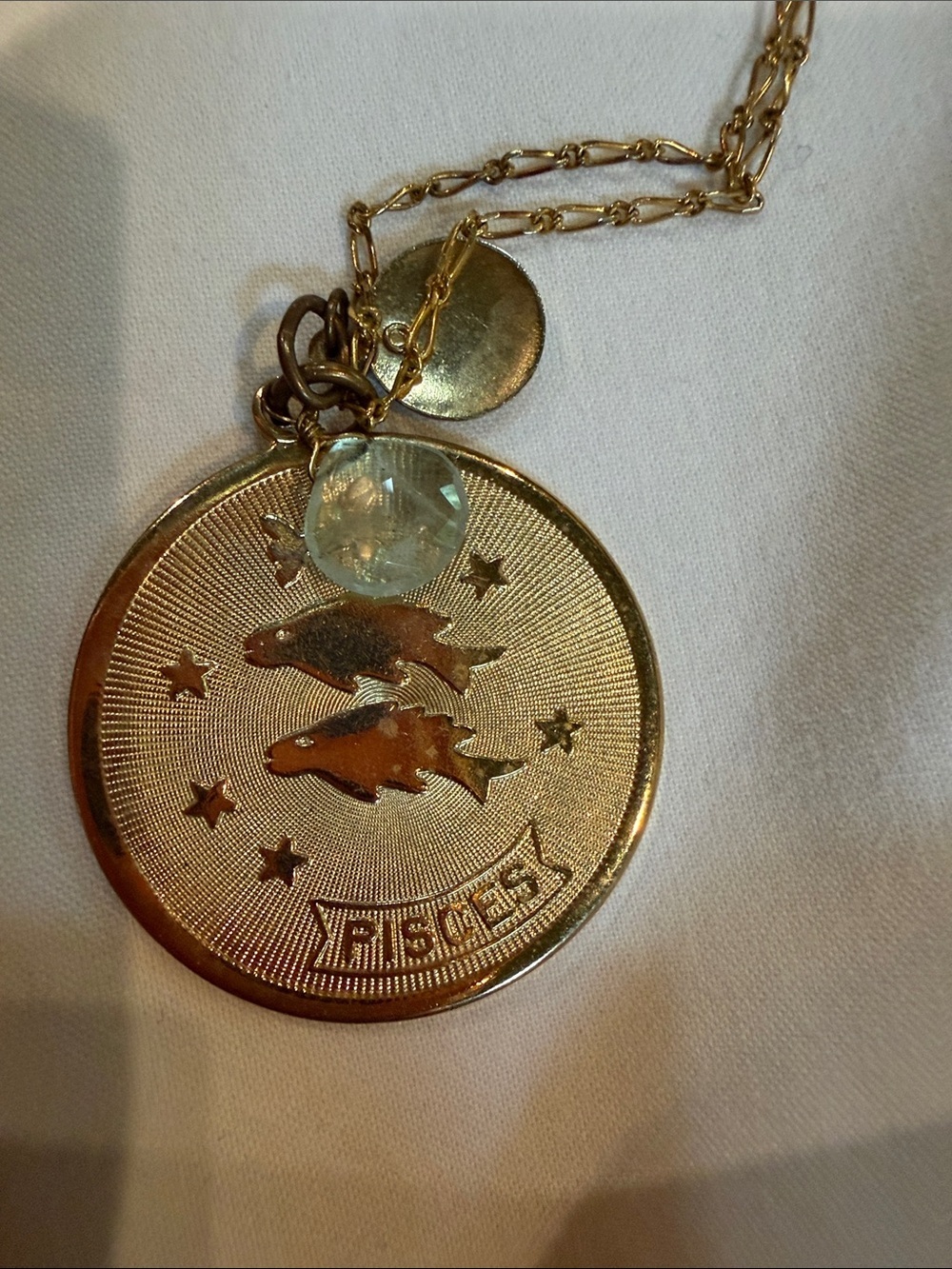 Gold plates Pisces ♓️ Pendant Necklace with Star Motif - Women Jewelry